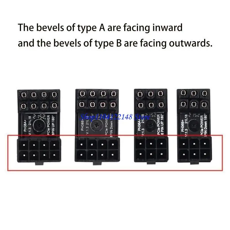 P9FA ATX 8Pin 6pin Female to 8pin 6pin Male 180 Degree Angled Adapter for Desktops