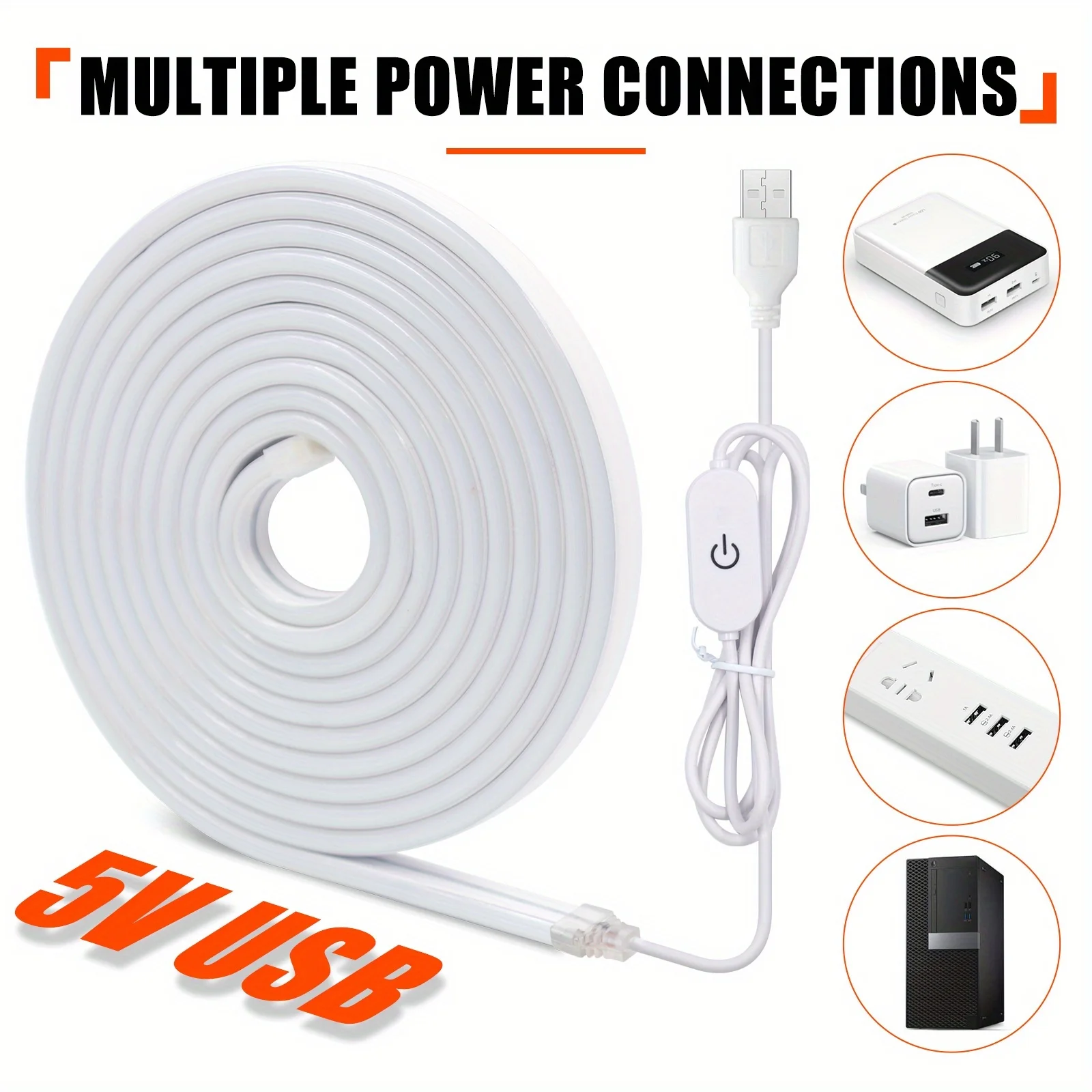 Neon LED Light Strip Touch Sensor Switch Dimmable Neon Sign Flexible Led Ribbon Rope Tube Lamp Backlight Decor