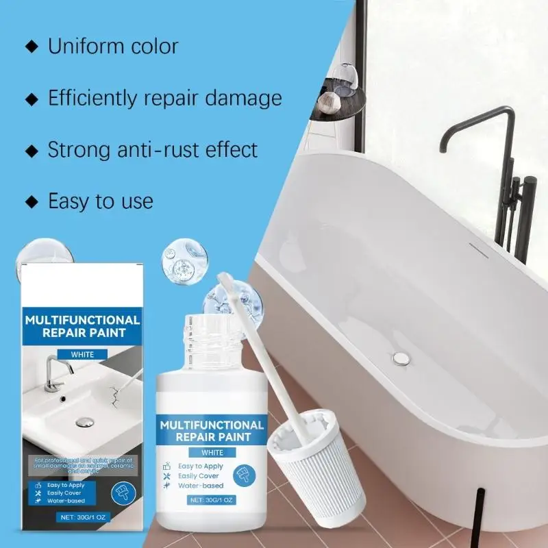 M7DA Waterproof Tile Ceramic Crack Repair Paint Quick Drying Scratch Remover Liquid For Bathtubs Ceramic Tiles Enduring