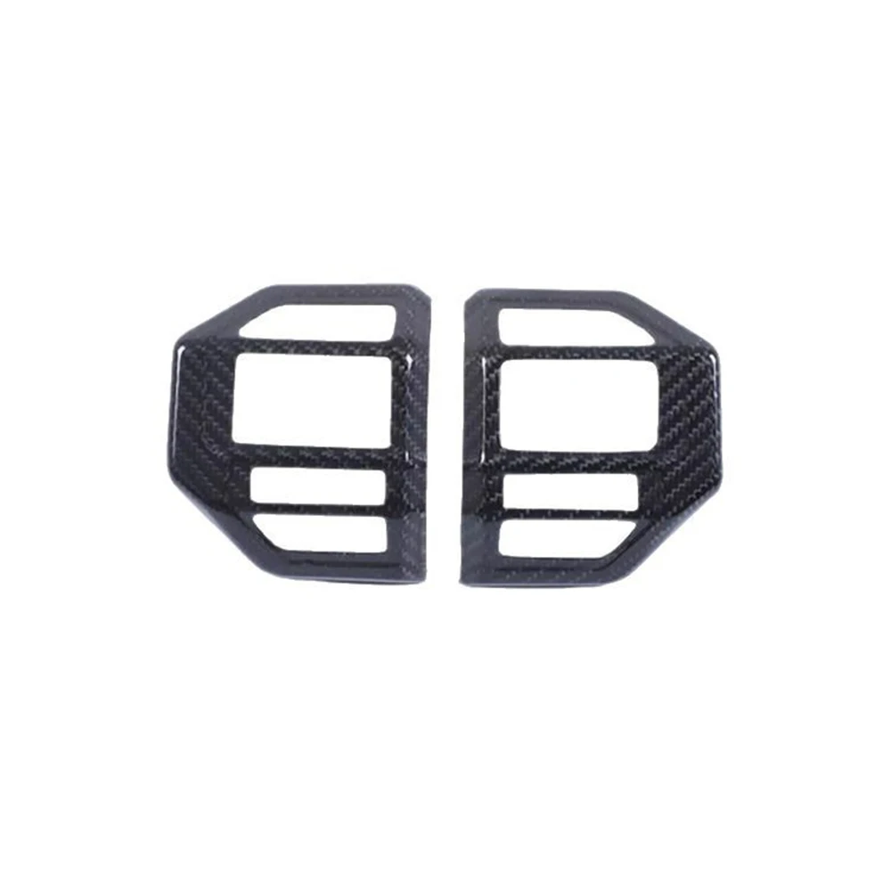 Real Dry Carbon Fiber Interior Steering Wheel Button Frame Cover Panel Trim Inner Decoration Racing Parts For Toyota Prado 2024