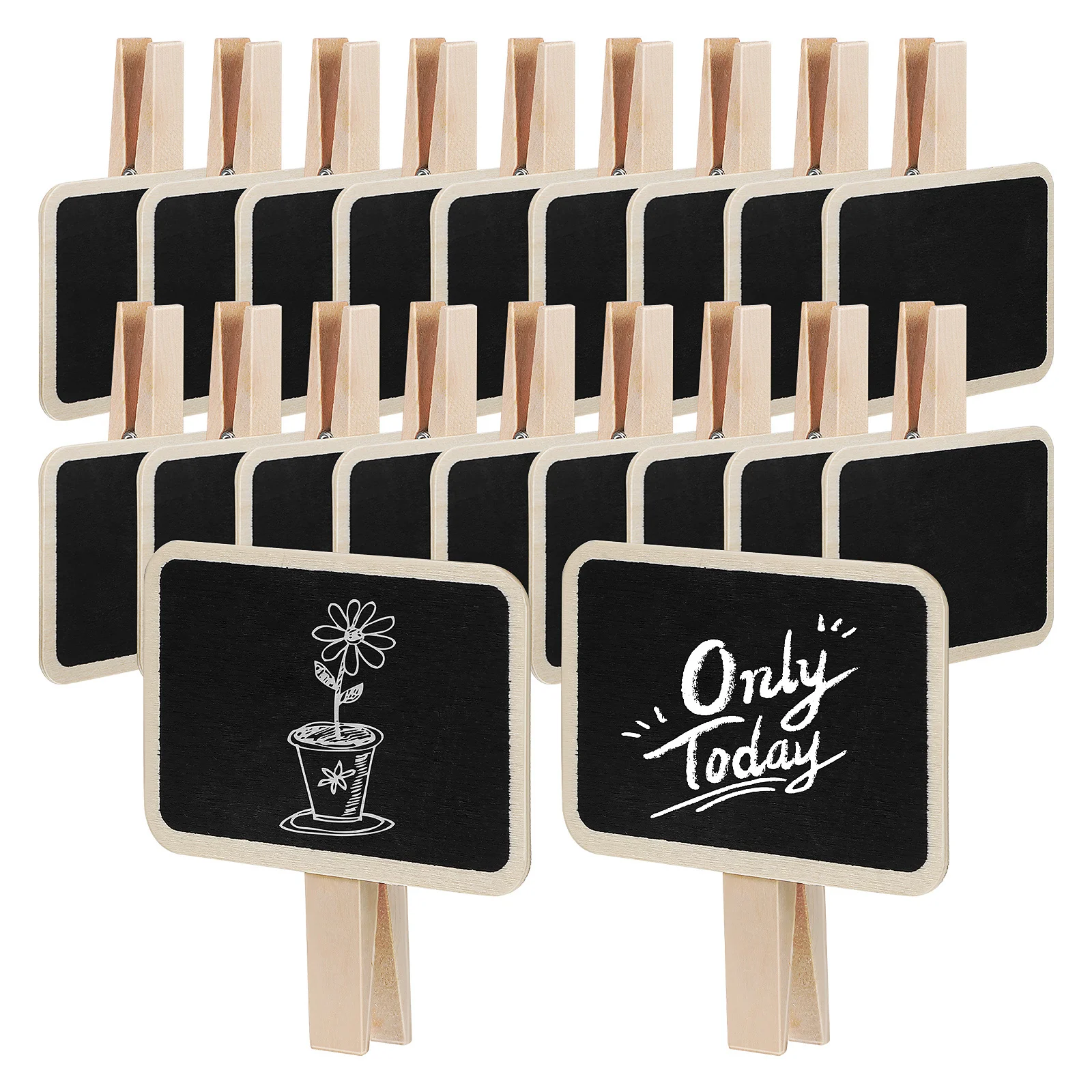 20 قطعة سبورة صغيرة مع مشبك مادة الخشب الطبيعي ملصقات سهلة المسح لاستخدام متجر الراحة في السوبر ماركت في المطاعم #5