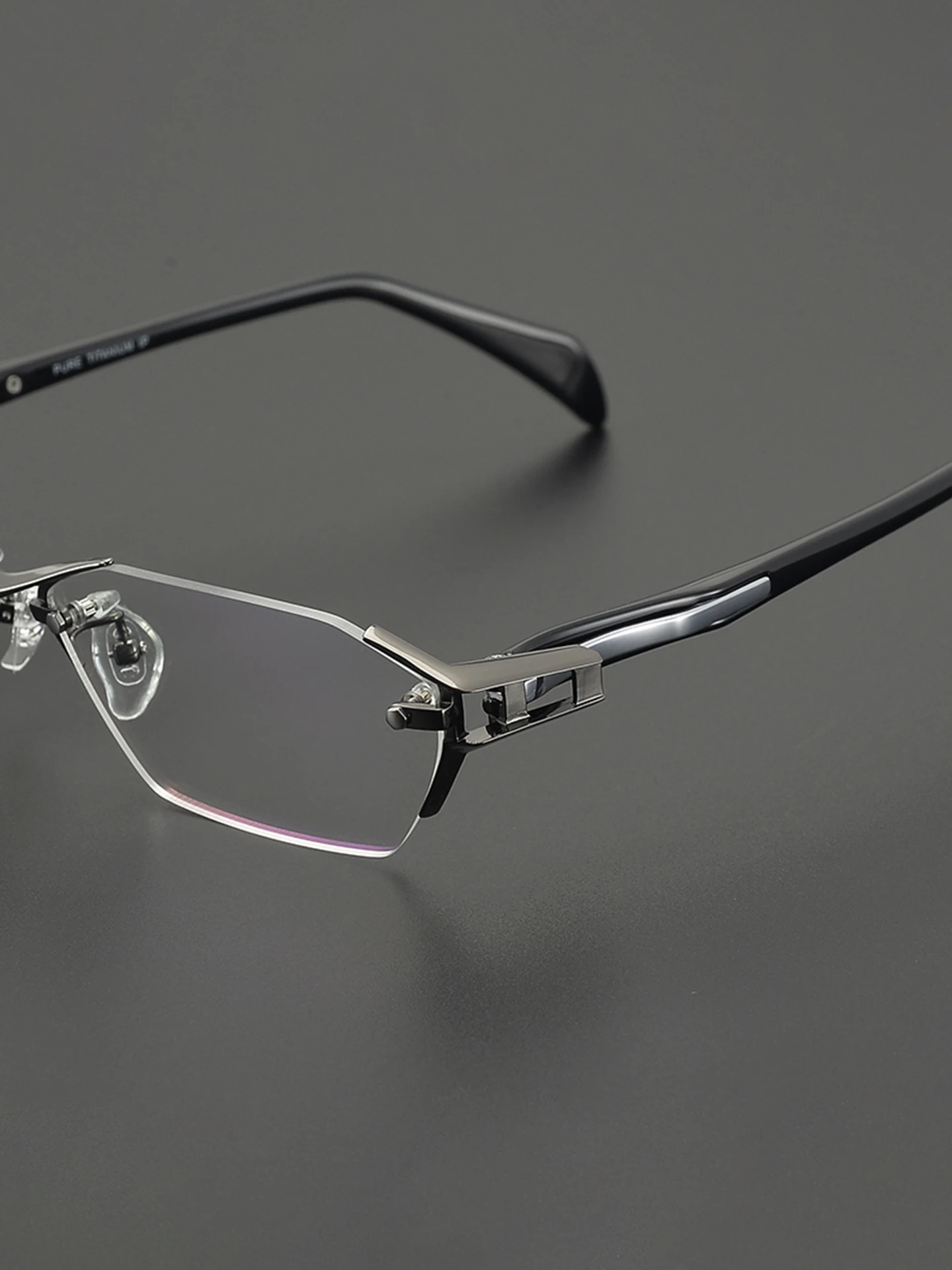 Frameless Polygonal Titanium Glasses Frame for Men Prescription Optical Business Eyeglasses Custom Lens Myopia Reading Eyewear