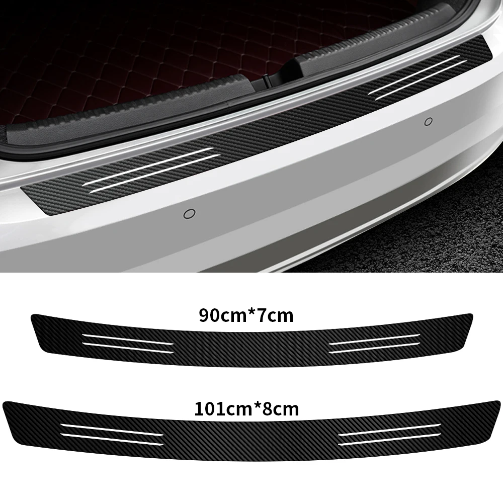 1pc Carbon Fiber Texture Car Tail Trunk Rear Bumper Protecor Sticker for BMW Audi MINI Lexus Mazda Mitsubishi Subaru Volvo Acura