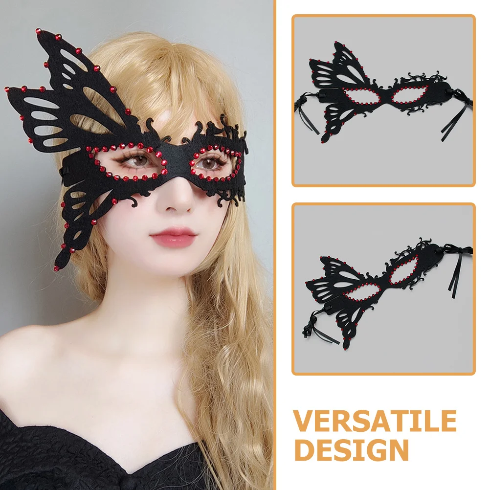 Vlindermasker Strass Half Gezicht Halloween Maskerade Partij Cosplay Kostuum Oogmasker voor Vrouwen Verstelbare Riem