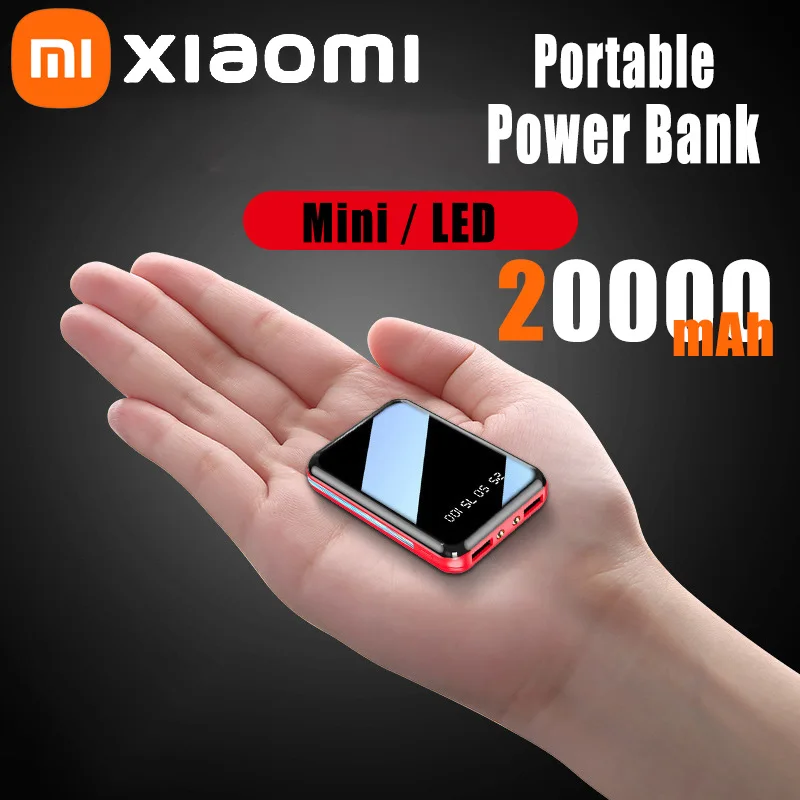 

Xiaomi 20000mAh Mini Power Bank Portable Charger Mirror Screen LED Digital Power Bank External Battery For iPhone Xiaomi Samsung