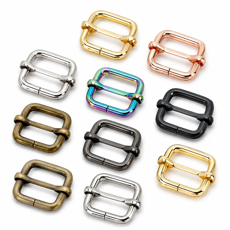 10Pcs 13-50mm Metal Tri Glide Slider Buckles Adjustable Roller Clasps for Bag Straps Webbing Belts Leather Craft Hardware Parts