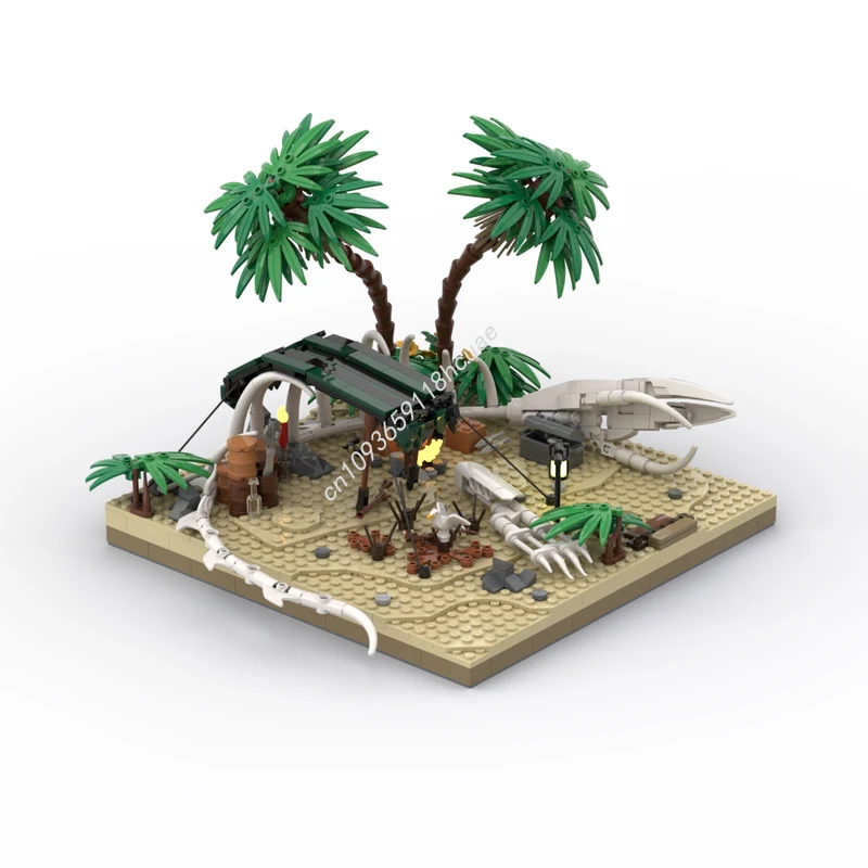 

663 шт. MOC Port Sauvage Whale Bone Camp Пираты Модель Строительные блоки Детские игрушки креативные модульные рождественские подарки