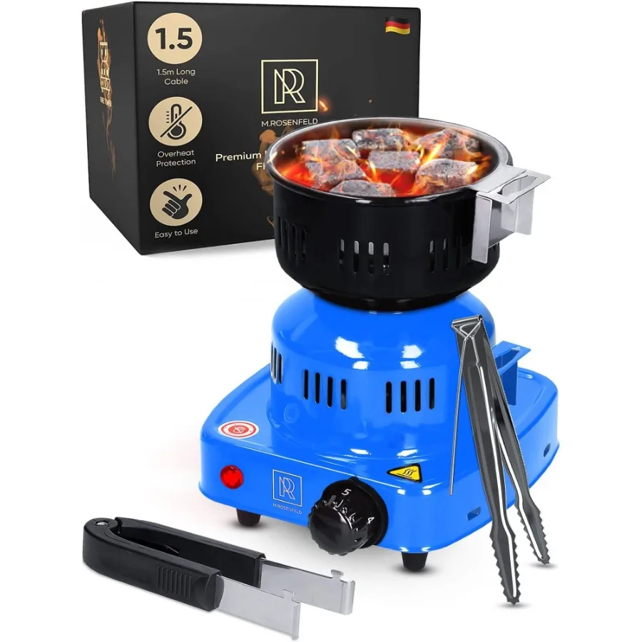 

Blue Multipurpose Electric Charcoal Starter Electric Charcoal Burner ETL Approved Electric Stove Coconut Charcoal Lighters with
