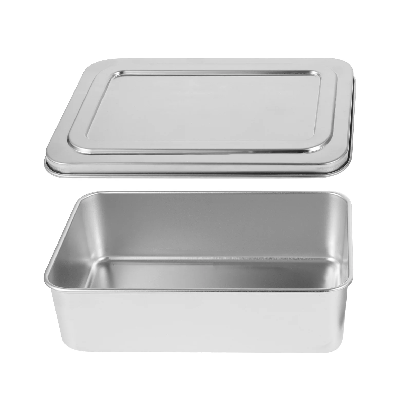 Covered Baking Tray Easy to Pans Cake with Lid Deep for Kitchen Stainless Steel Bread Metal Desserts Space-saving