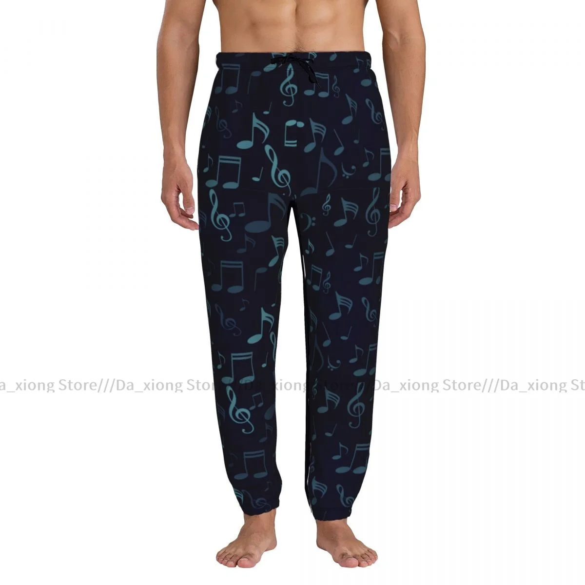 Men Jogging Pants Streetwear Loose Casual Trouser Music Notes Treble Clef Man Pants Sweatpants