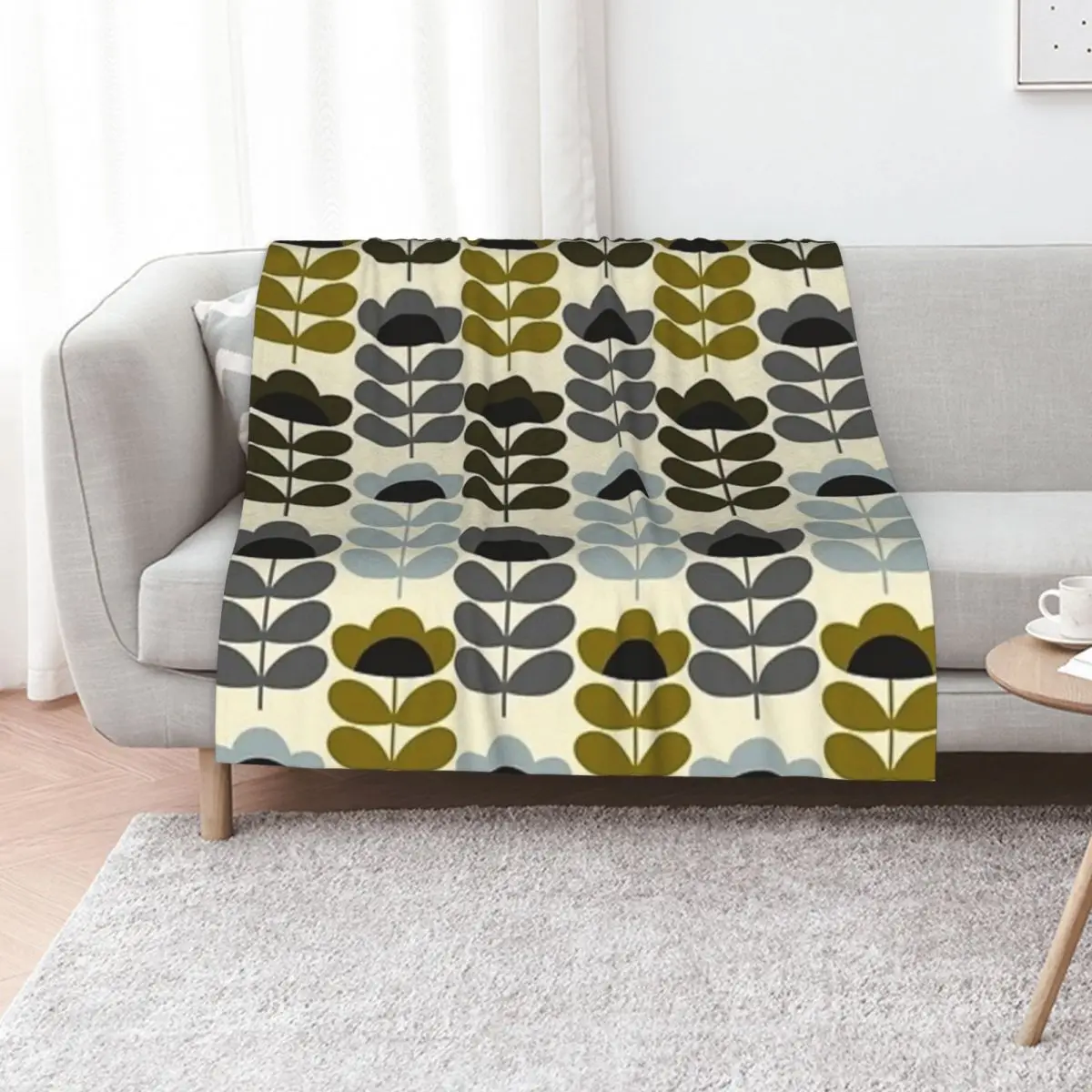 

orla kiely stem flowers patterns Throw Blanket Vintage Sofa Thermals For Travel wednesday Blankets