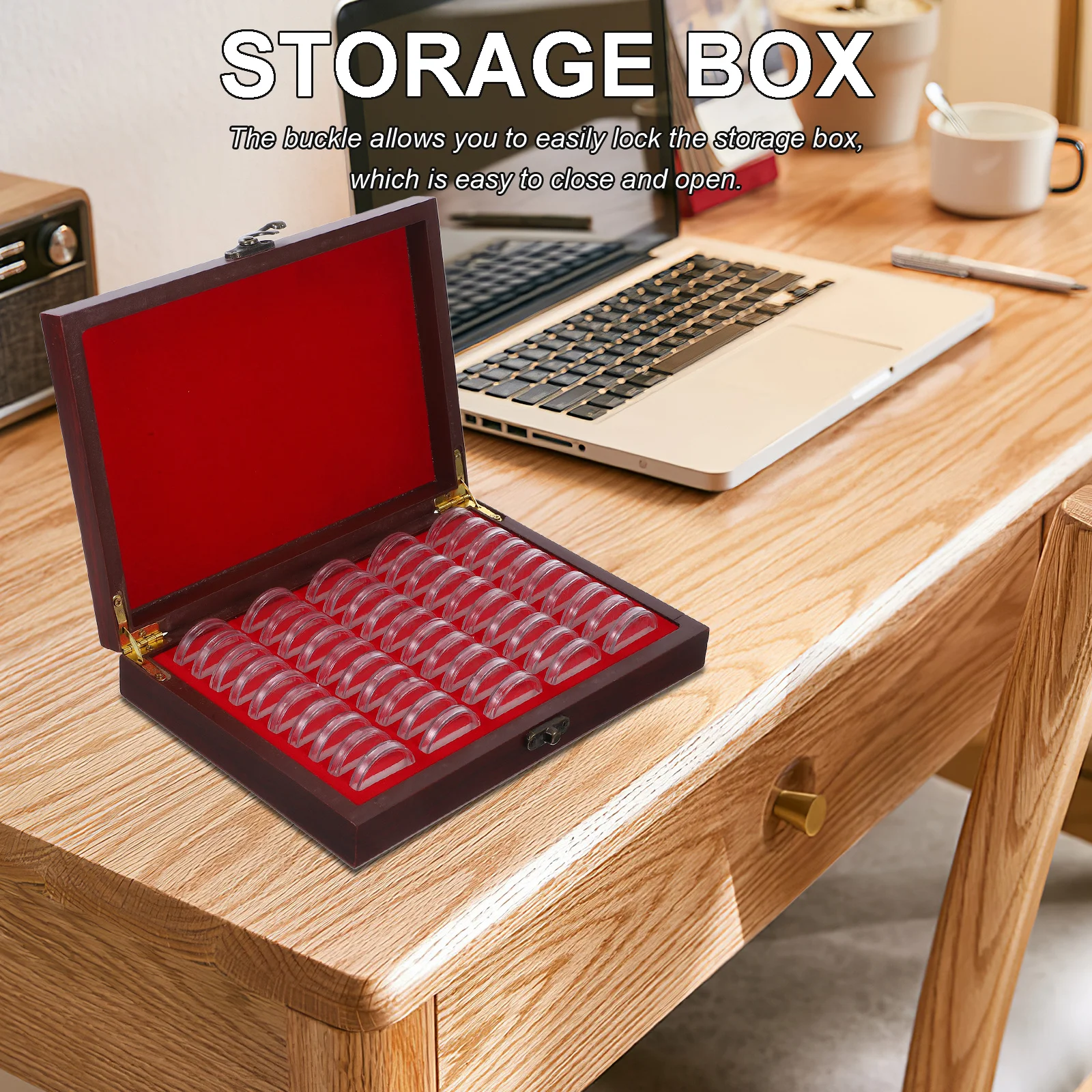 

1 шт. деревянная коробка для монет, ДВП, лак Евы, портативный органайзер для хранения памятных монет, чехол для коллекции