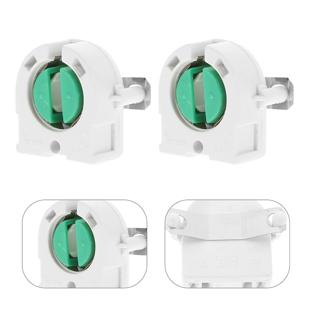 

12pcs Lamp Holder Fluorescent Tube Socket ABS Plastic Mounting Light Socket Lamp Holder Brackets Fixture Clips Light Base