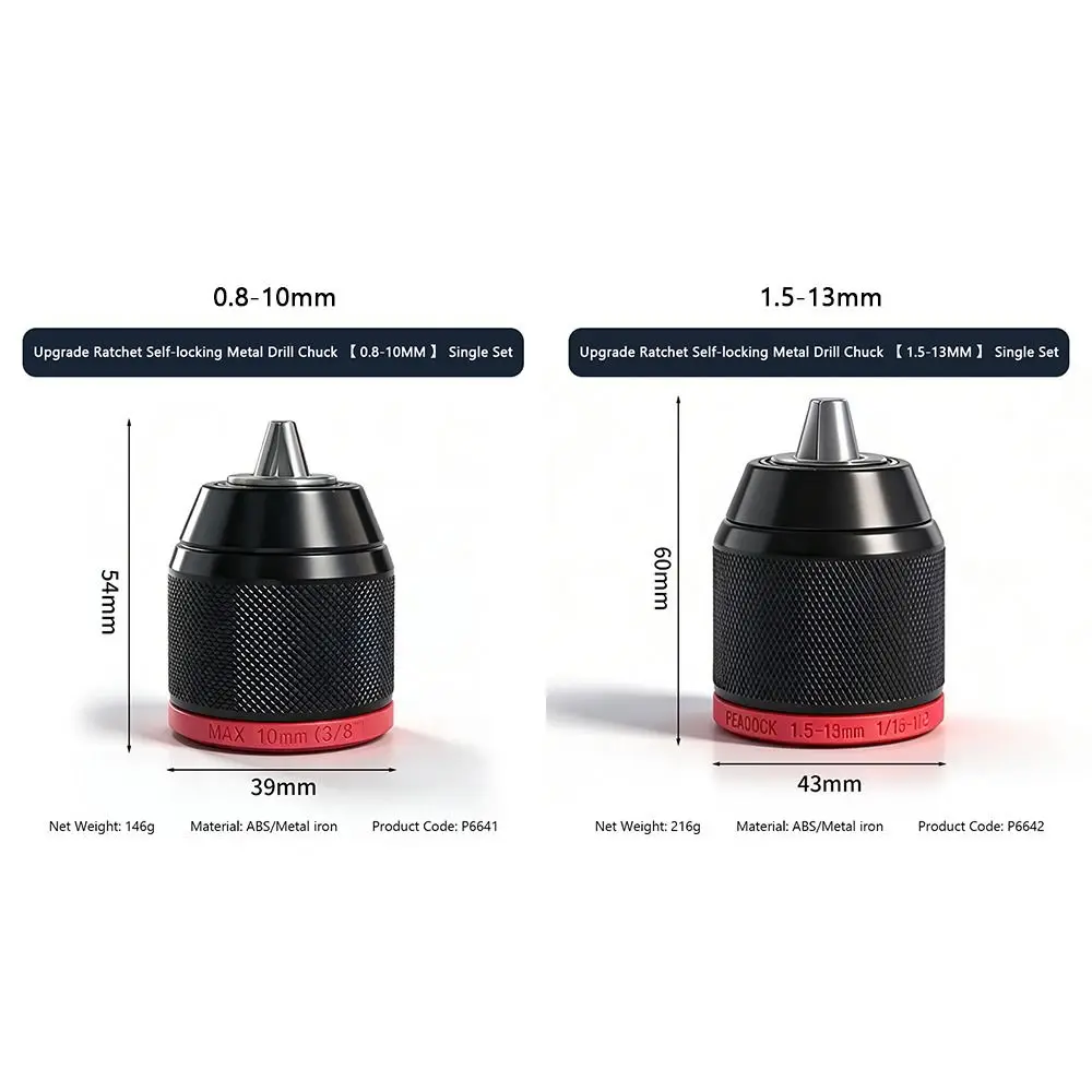 Portabrocas Universal Autoblocante  0.8-13mm, Convertidor  Rodamientos  Alta Dureza, Soporte  Trinquete para Herramienta