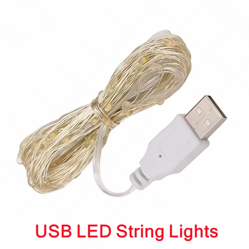 

10M 100LEDs USB LED String Lights Copper Silver Wire Garland Light Waterproof LED Fairy Lights For Christmas Wedding Party Decor