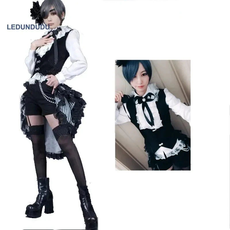 Anime Ciel Phantomhive Cosplay Costume Book of Circus Uniform Suits Women Fancy Party Outfit Full set for Halloween