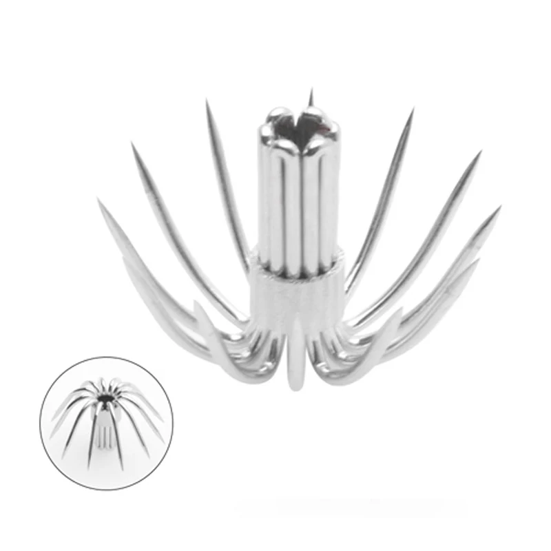 100 pcs high-quality stainless steel umbrella hooks, multi clawed hooks, 12 clawed and 14 clawed, anti seawater squid jig hooks