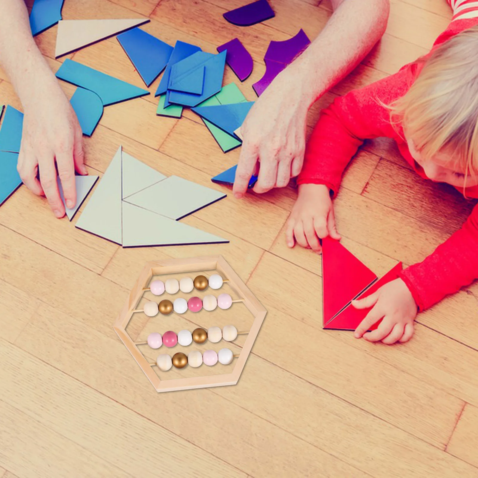 

1Pcs Nordic Style Hexagon Natural Wooden Abacus Baby Educational Kids Intelligence Development Creative Abacus Home Office Decor