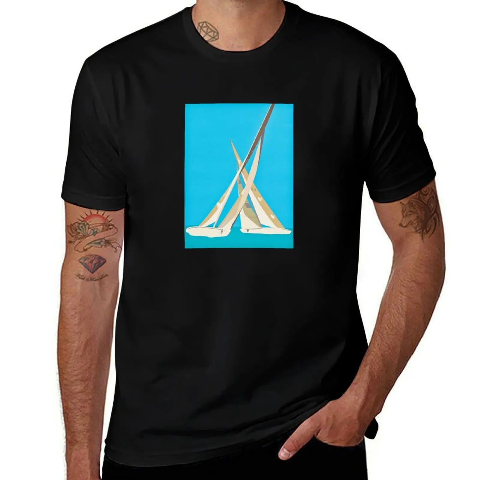 

2003 Auckland America's Cup Poster T-Shirt korean fashion funny shirt cotton summer clothes t shirt for men