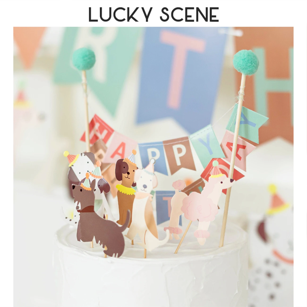 7Pcs Cat Dog Cake Card Birthday Party Flag Decoration Spot Pet Cat Supplies Cake Topper S01211