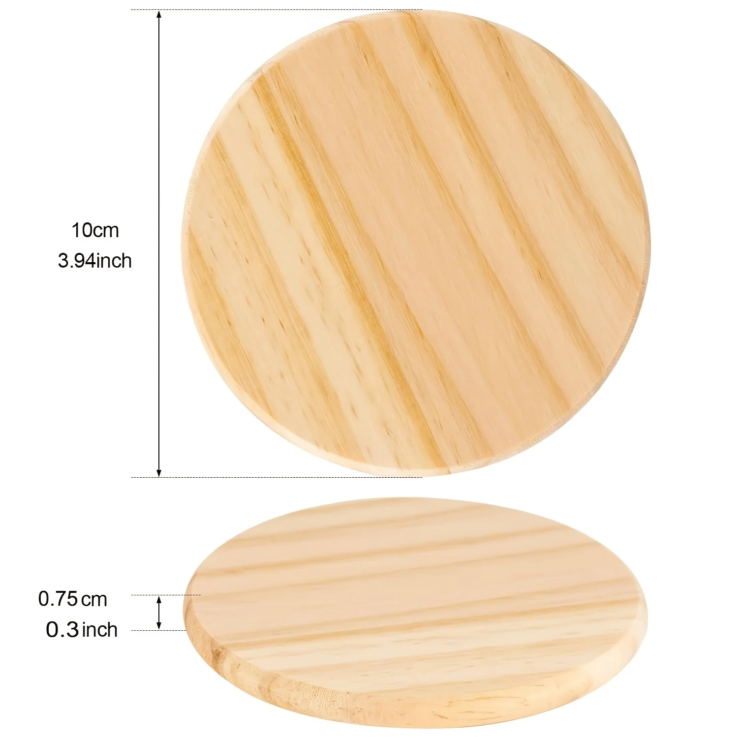 12 packs Unfinished Wood Coasters 3.94 inch Round Blank Slices for DIY Architectural Models Drawing Painting