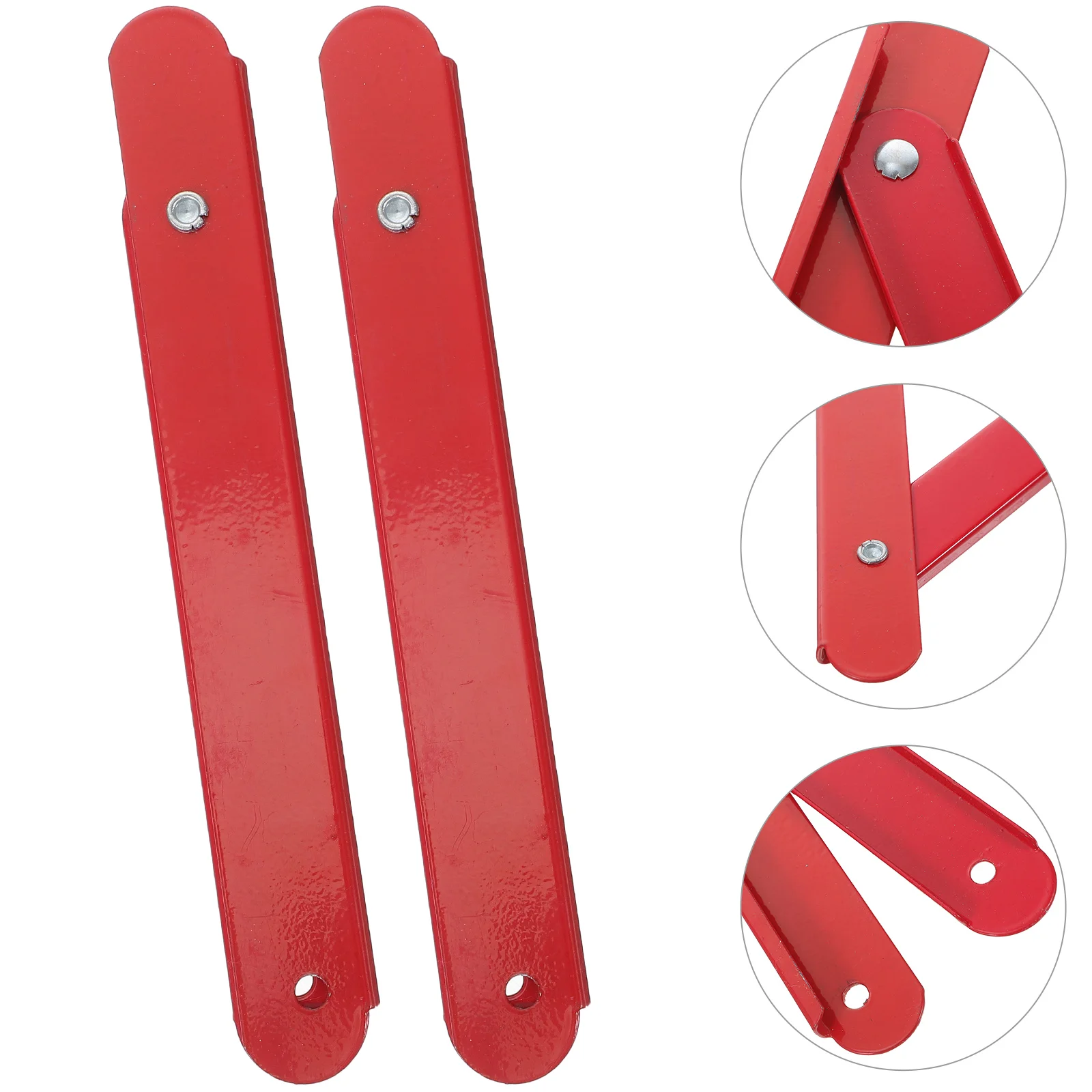 2 Pcs Attic Ladder Support Hinge 31 Hole Spacing Red Powder Coated Pull Rod Easy Install Replace Fold Release Heavy Duty