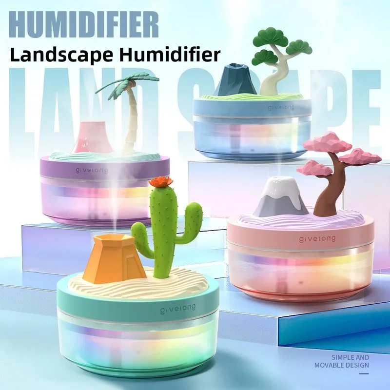 HUIBAOGE Creative Landscape Humidifier Plant Potted Watering Device Sprayer Mini PortableUSBCar-mounted spray