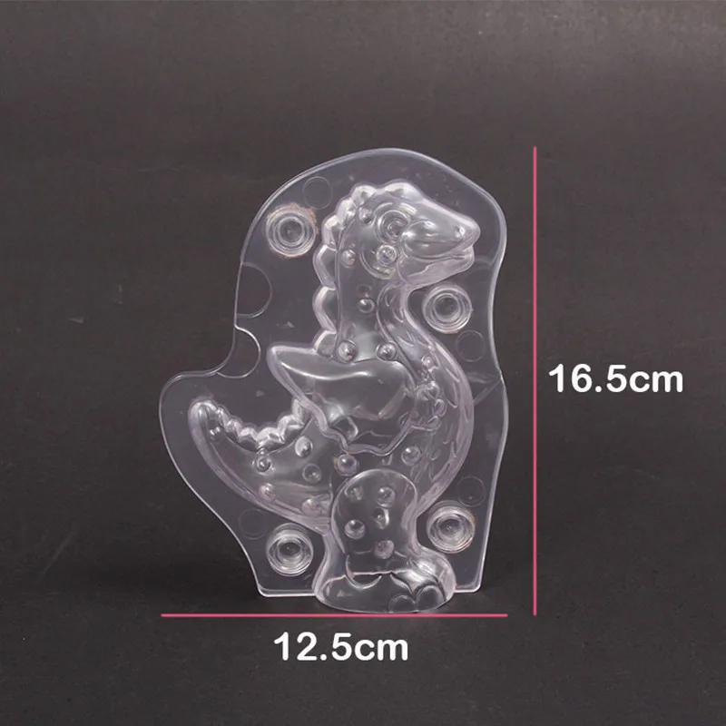 3D Little Dinosaur Fire-breathing Drag Transparent Chocolate Mold Kitchen Baking Cake Decoration Mould Tools DIY Cleaning Candy