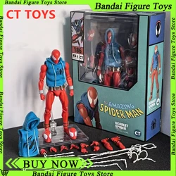 New CT Toys Spiderman Mafex 186 Figure Scarlet Spider The Amazing Spider-Man Comic Version Action Figure Model Figurine Toy Gift