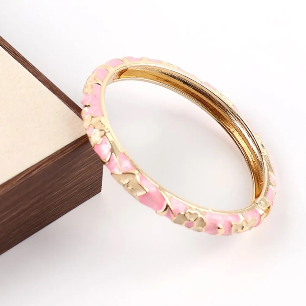 Bohemian Colorful Vintage Cloisonne Bangle Traditional Chinese Flower Bangle Enamel Open Cuff Women's Hand Bracelet Ladies