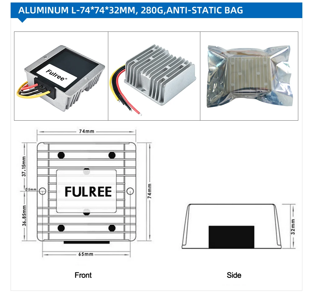 24V 48V 60V 72V 84V 100V to 12V 5A 10A 20A DC Buck Car Power Converter Step Down Voltage Regulator 48 60 72 100 Volt to 12 Volt