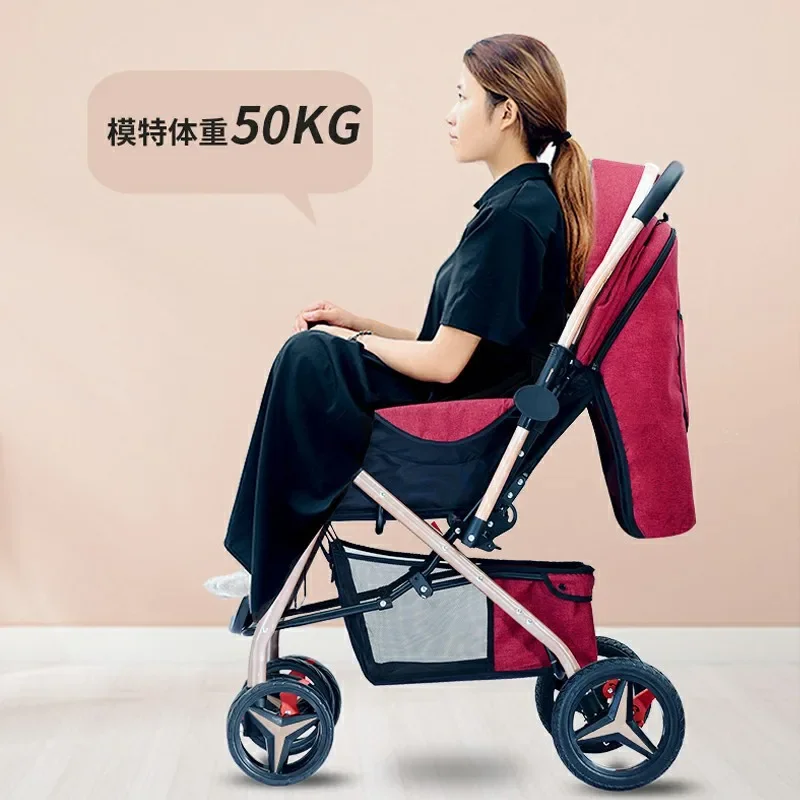 Strolling Baby Baby Stroller Can Sit Lie Down Fold in Both Directions Lightweight Baby Stroller