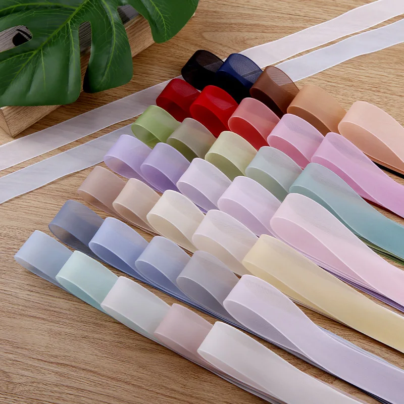 Matte Satin Organza Ribbon Decorative 3mm 7mm 10mm 16mm 25mm 40mm 50mm For DIY Sewing Crafts Supplies Material Bow Accessories