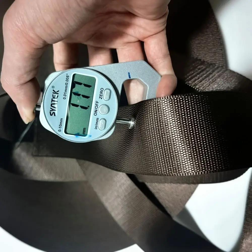 JOORMOM 3-30M Dark Brown Car Seat Belt European Lock Edge Fishline Car Modification High Strength Polyester Car Seat Webbing image 3