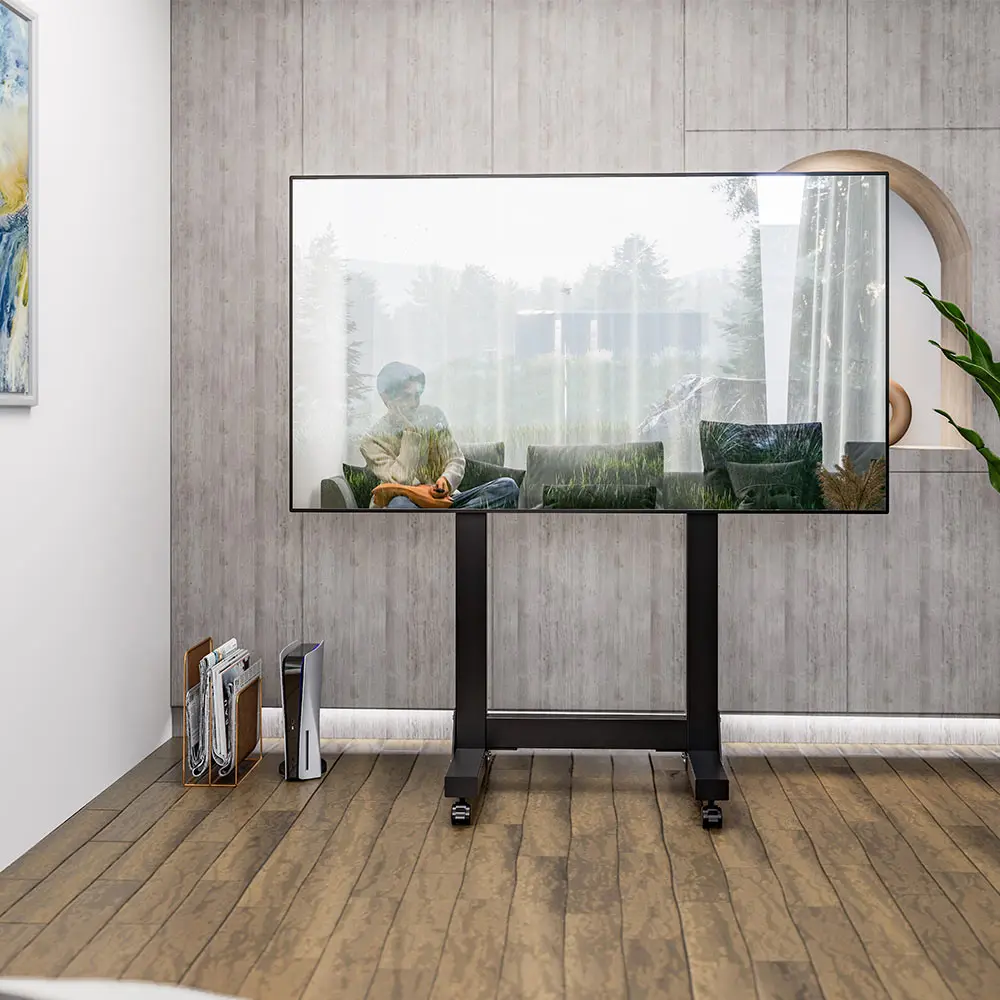 65-100 Inch Height Adjustable LED TV Stand Movable Floor Stand TV Bracket Metal Lift Modern TV Cart