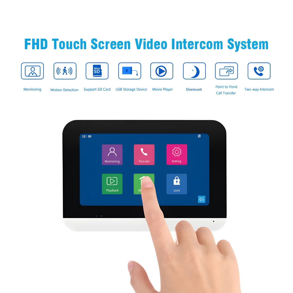 Imagem -02 - Tuya Wifi Video Intercom System sem Fio Inteligente Interphone Lcd Touch Screen Rfid Senha de Vídeo Porteiro para Casa 7