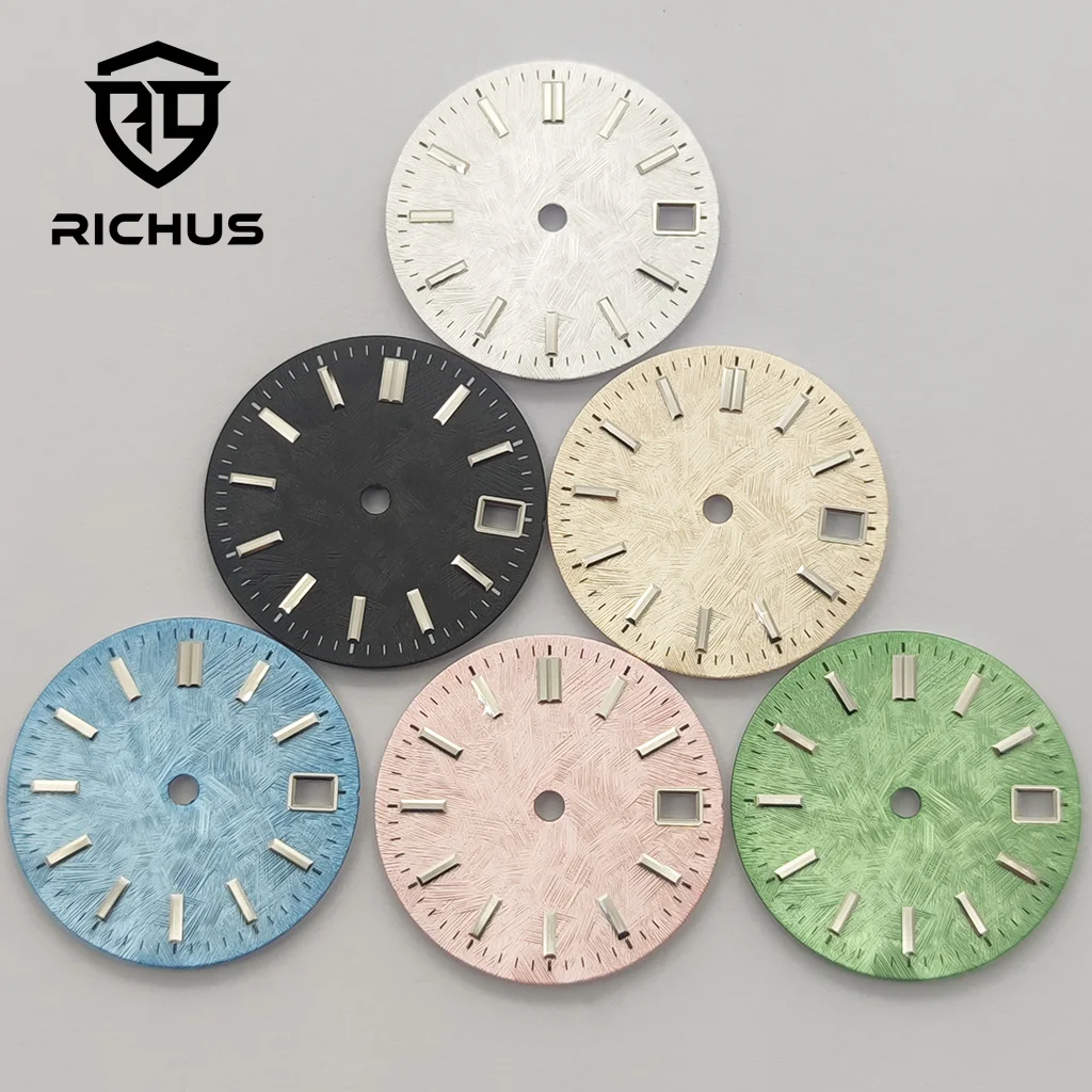 

Циферблат часов RICHUS NH35 28,5 мм, черный, серебристый циферблат, подходит для механизма NH34 NH35