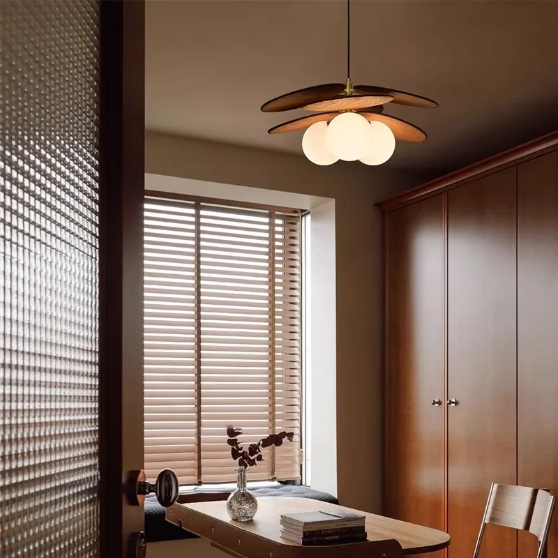 

SANDYHA Rattan Woven Nordic Retro Chandelier LED Ceiling Light Fixture for Bedroom Living Room Corridor Decorative Lighting