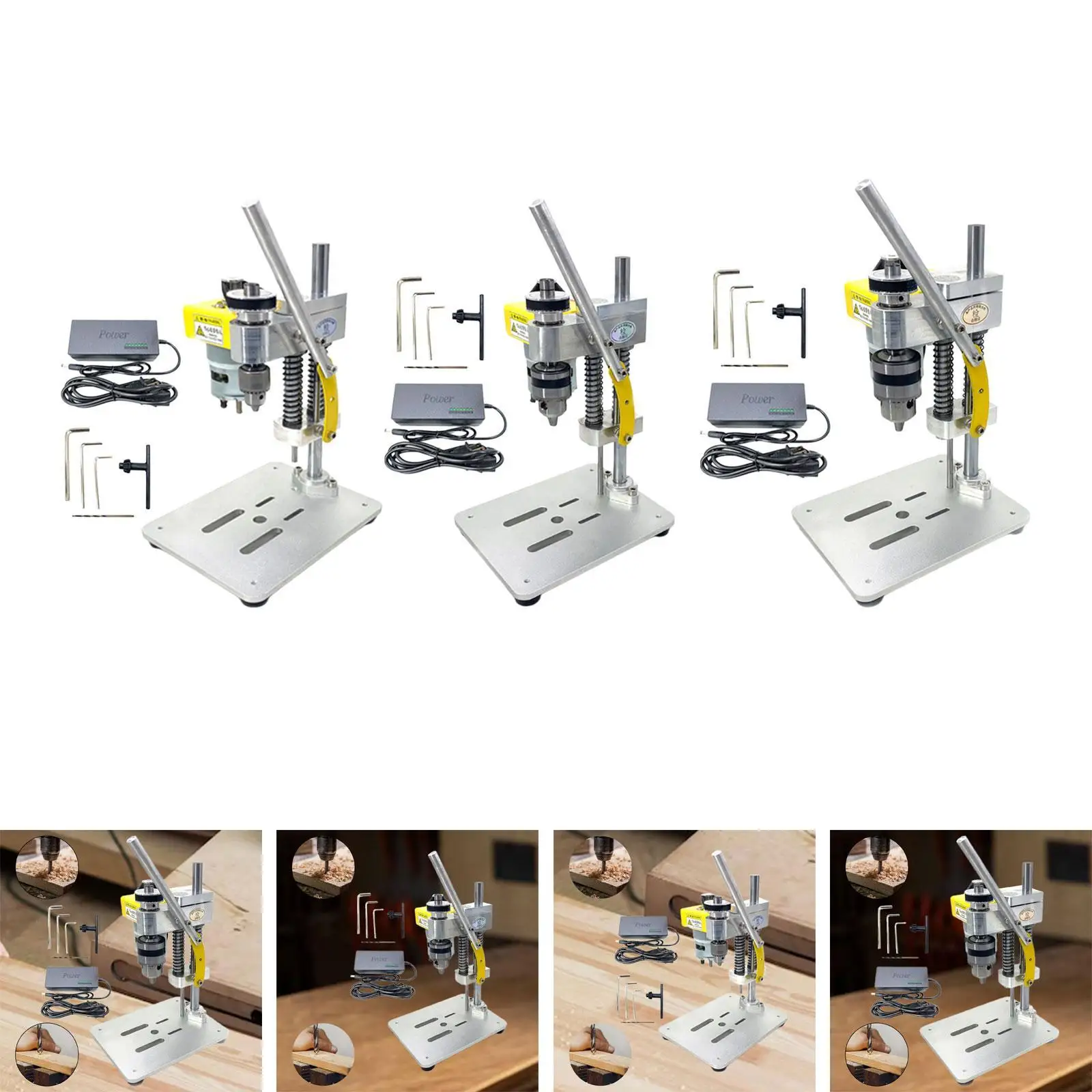 

Mini Bench Drill Presss Universal Metal Chuck Hole Punching Machine for Wooden Crafts Tool Repair Furniture Interest Development