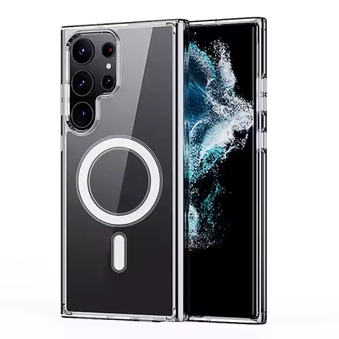 Original For Magsafe Magnetic Case for Samsung Galaxy S25 S24 S23 S21 FE S22 Plus Ultra Wireless Charging Shockproof Clear Cover