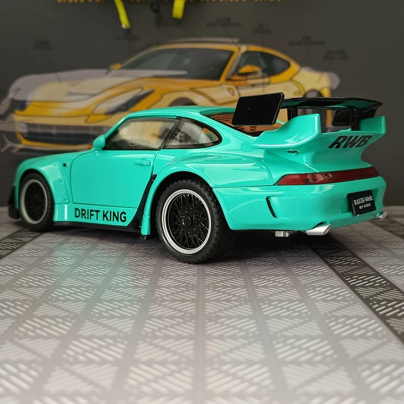 

1:22 Имитация модели автомобиля из сплава Porsche RWB993 с открывающимися дверцами, обратной связью звука и света, подарочная коллекция