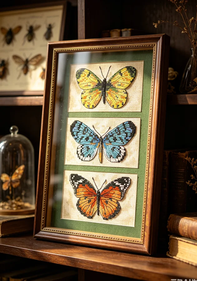 Butterfly Specimen Cross Stitch Kit - Counted Embroidery Floss Included DIY Craft Kit Dim 06914