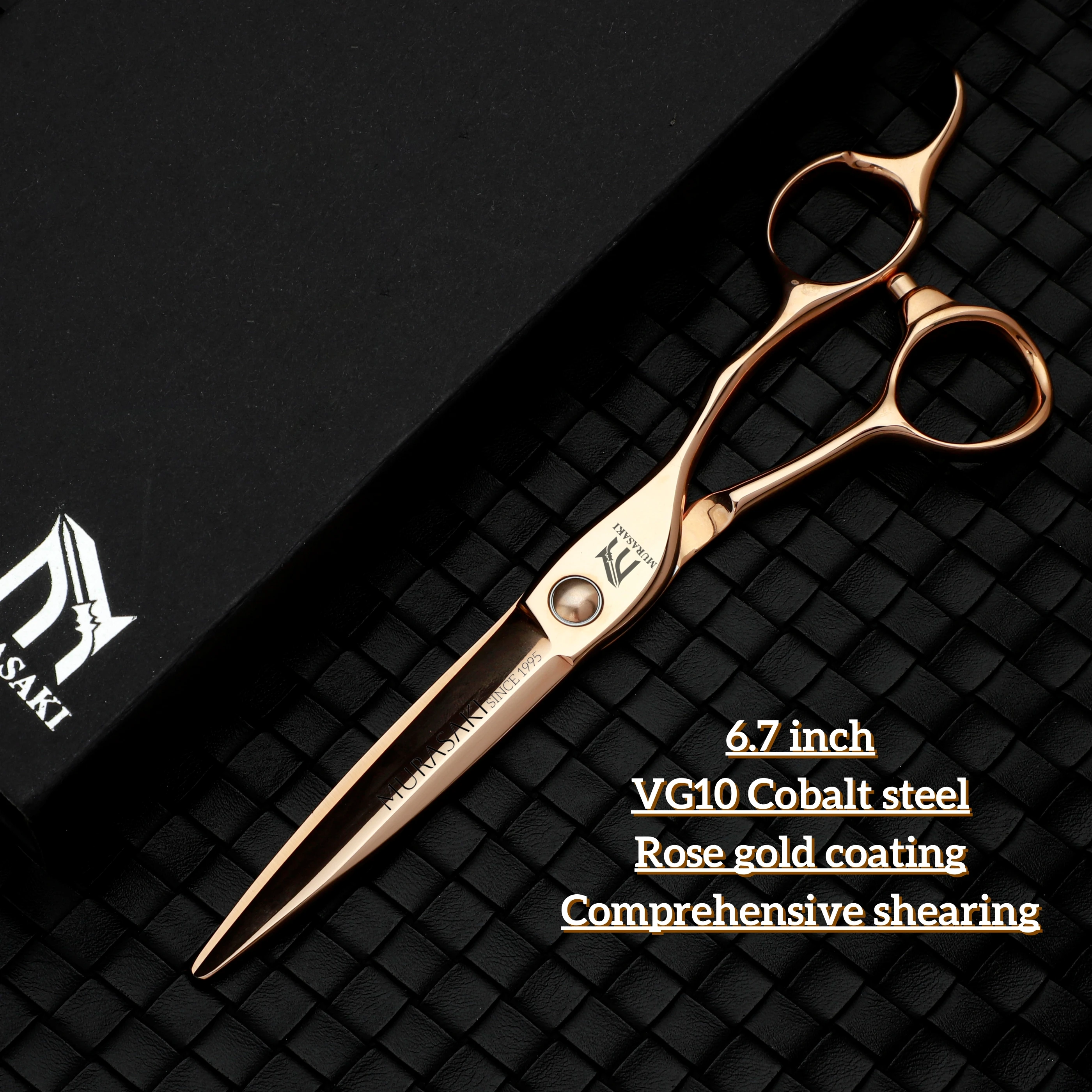MURASAKI Professionelle Haarschere, spezielles Blindloch-Design, hergestellt aus japanischem VG10-Stahl, 6,3 Zoll mit ergonomisch geformtem Griff – Detail 15
