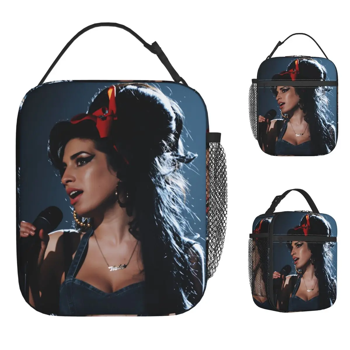

40th Birthday A-Amy W-Winehouse Lunch Bag Leisure Lunch Box School Zipper Tote Food Bags For Unisex Waterproof Print Cooler Bag