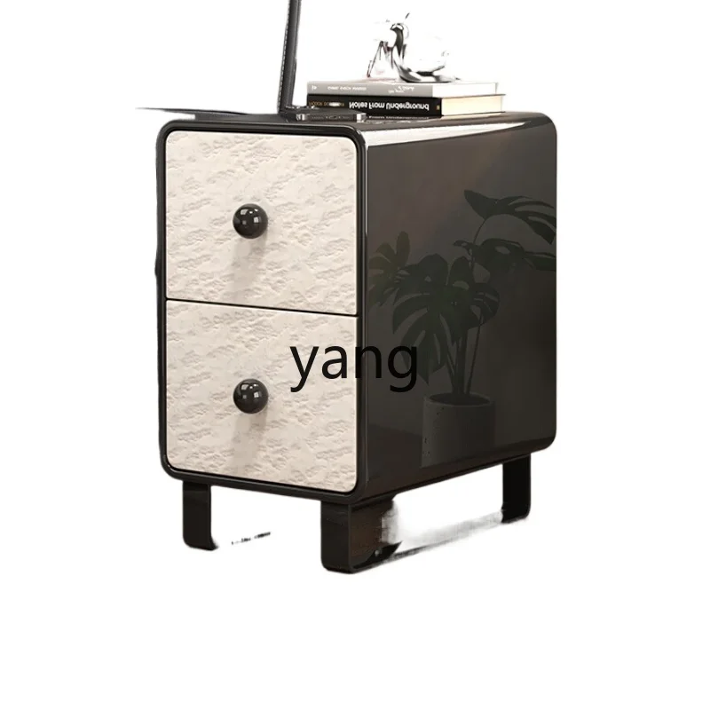 Lcx Italian bedside table solid wood paint small crevice cabinet bedroom niche light luxury narrow side cabinet