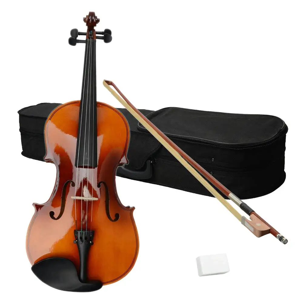 16-Inch Acoustic Viola Case with Bow & Rosin - Chic Brown Design for Musicians