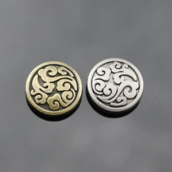 5Pcs 15mm Conchos DIY Leather Craft Turquoise Stone Vintage Pattern Carved Screws Rivet Wallet Saddle Decoration Accessories