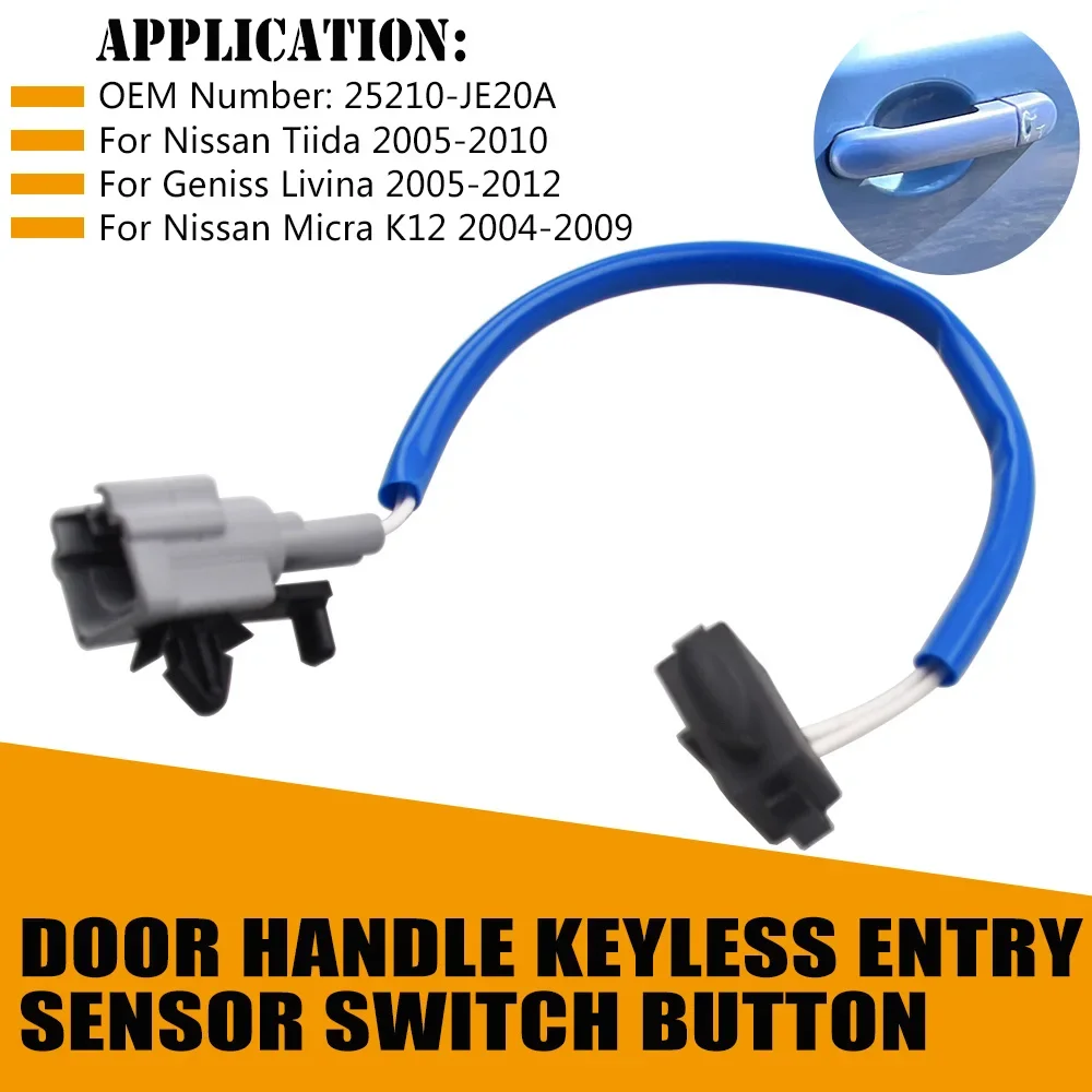 For Nissan Tiida Livina Micra K12 2005 -2019 Exterior Door Handle Intelligent Sensing Button Switch 25210-JE20A