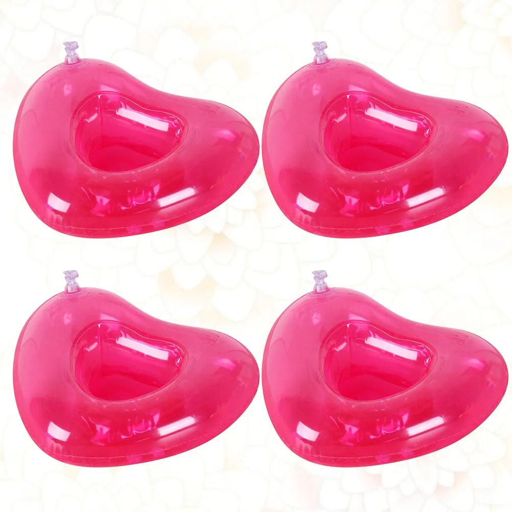 

4 PCS Water Cup Holder for Pool Floaty Shaped Floaties Beer Mat Swim Simple Love