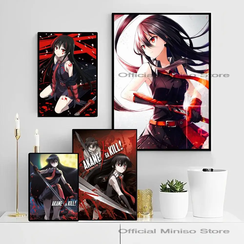 ¡1 unidad de Anime Akame Ga KILL! Póster autoadhesivo de arte, pegatina de papel impermeable, decoración de pared de habitación, cafetería, Bar